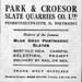 Advertisement: Park & Croesor Slate Quarries