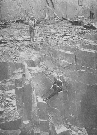 Photograph: Penrhyn Quarry. Rockman at Work