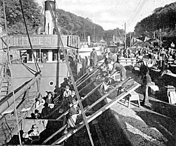 Photograph: Slates being loaded into one of Dinorwic [Dinorwig] Steamers
