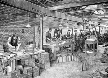 Photograph: Writing slates factory.