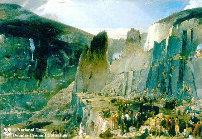 Painting: Penrhyn Quarry by Henry Hawkins (1822-80) [National Trust].