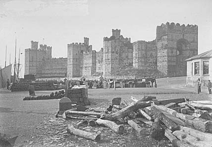 Photograph: Caernarfon Castle from the quay.