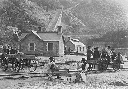 Photograph: Llanberis, Quarrymen and Velocipedes.