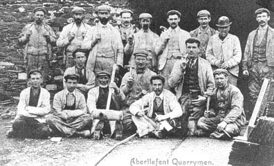 Photograph: Aberllefeni quarrymen.