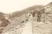 Goleuwern Quarry, Friog - Top of main incline, loaded train about to descend controlled by E.J. Meredith (Manager) with hand on the brake.  Mr Abel Simner, Owner, walking.