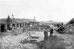 Pantdreiniog - Working sheds and slate stacking place.