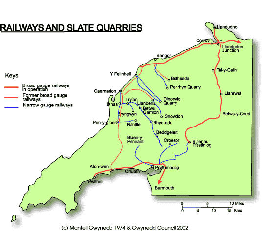 Railways and Slate Quarries in Arfon