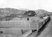 Unloading and Loading Slates at Croesor Siding, Porthmadog.