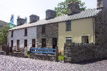 Traditional Welsh Quarrymens houses from Blaenau Ffestiniog, relocated to the Welsh Slate Museum, Llanberis.